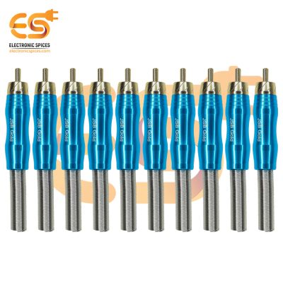 3.5mm TRS Metal Male Audio Plug RCA Jack Connector with Spring Pack of 10